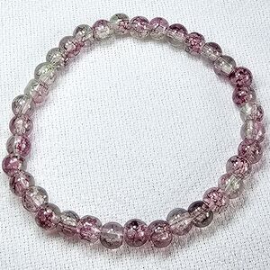 Pink Crystal Beaded Bracelet